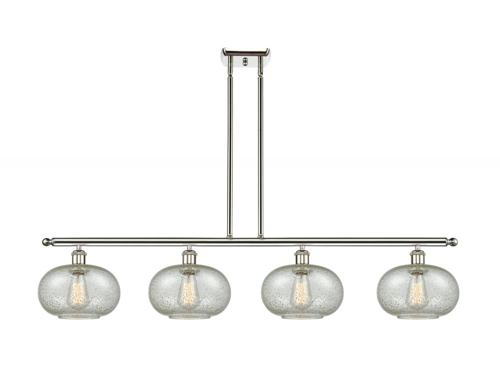 Gorham - 4 Light - 48 inch - Polished Nickel - Stem hung - Island Light