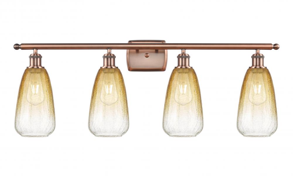 Brookhaven Almond - 4 Light - 36 inch - Antique Copper - Bath Vanity Light