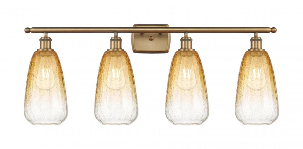 Brookhaven Almond - 4 Light - 36 inch - Brushed Brass - Bath Vanity Light