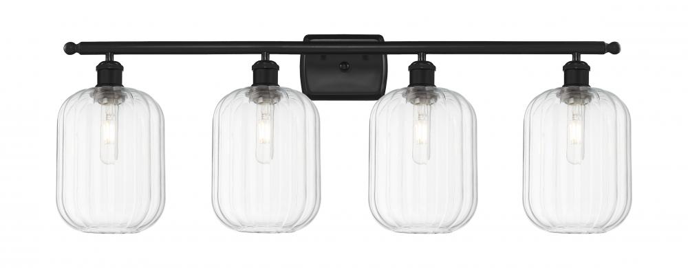Preston Cylinder - 4 Light - 37 inch - Matte Black - Bath Vanity Light