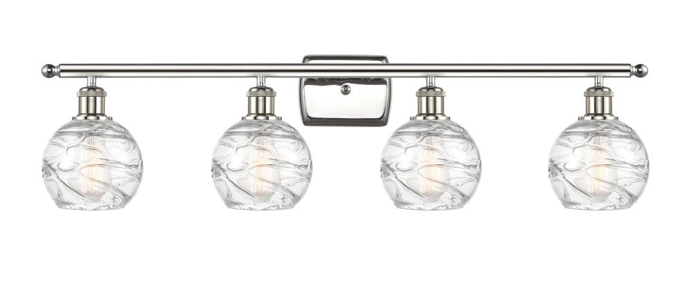 Athens Deco Swirl - 4 Light - 36 inch - Polished Nickel - Bath Vanity Light