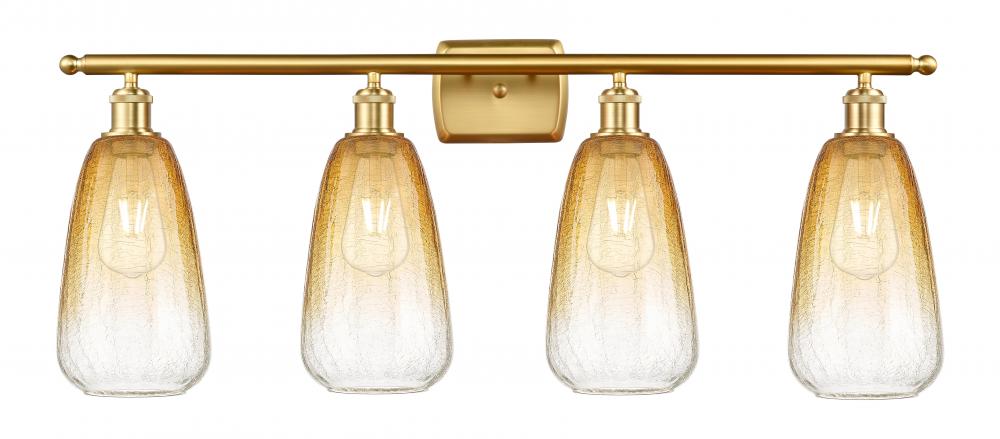 Brookhaven Almond - 4 Light - 36 inch - Satin Gold - Bath Vanity Light