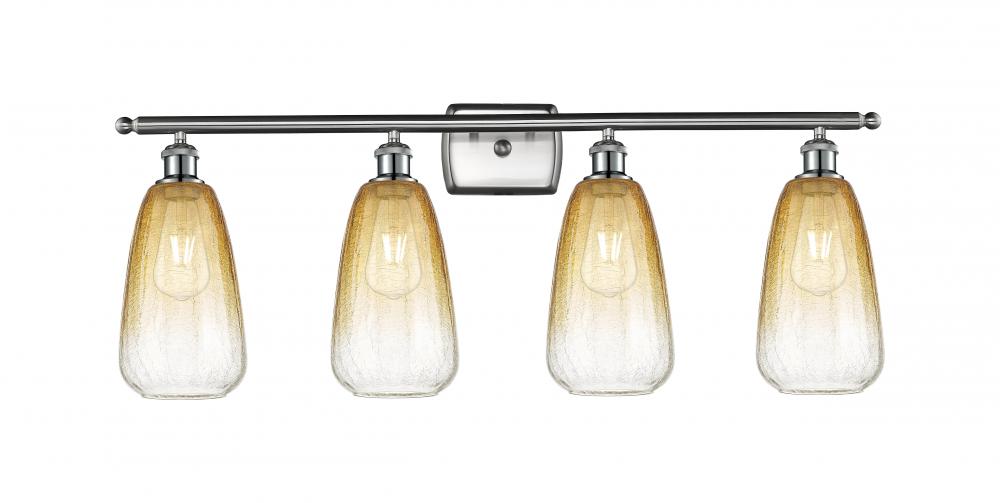 Brookhaven Almond - 4 Light - 36 inch - Brushed Satin Nickel - Bath Vanity Light