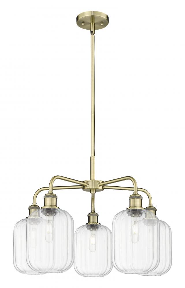 Preston Cylinder - 5 Light - 25 inch - Satin Gold - Stem hung - Chandelier