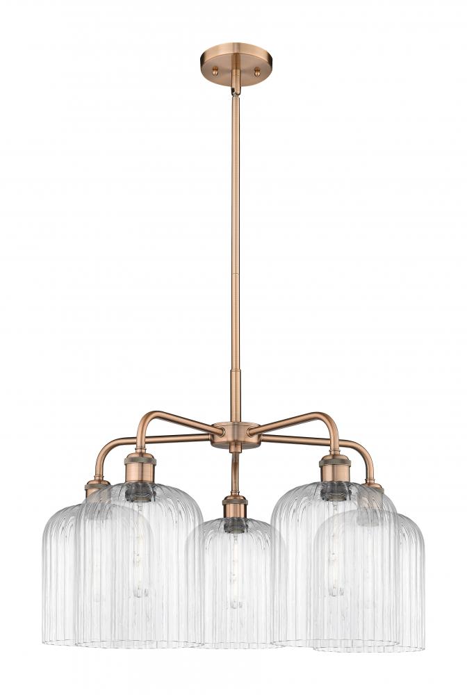 Bridal Veil - 5 Light - 23 inch - Antique Copper - Chandelier