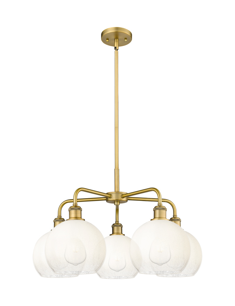 Brookhaven Globe - 5 Light - 26 inch - Brushed Brass - Stem hung - Chandelier