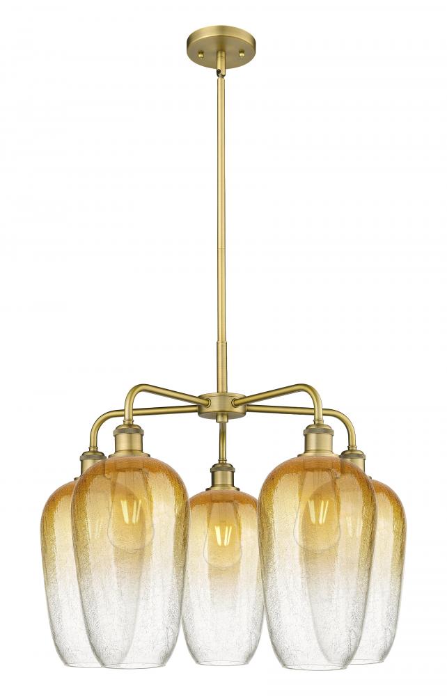 Brookhaven Flute - 5 Light - 26 inch - Brushed Brass - Stem hung - Chandelier