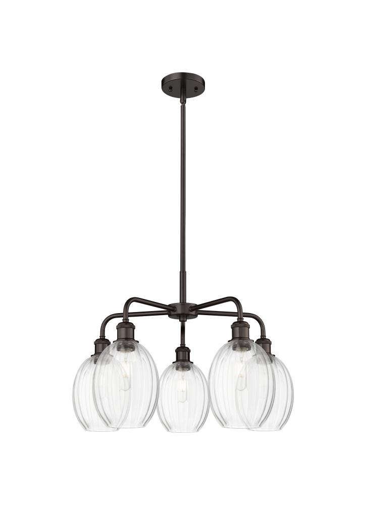 Preston Bulb - 5 Light - 25 inch - Oil Rubbed Bronze - Stem hung - Chandelier