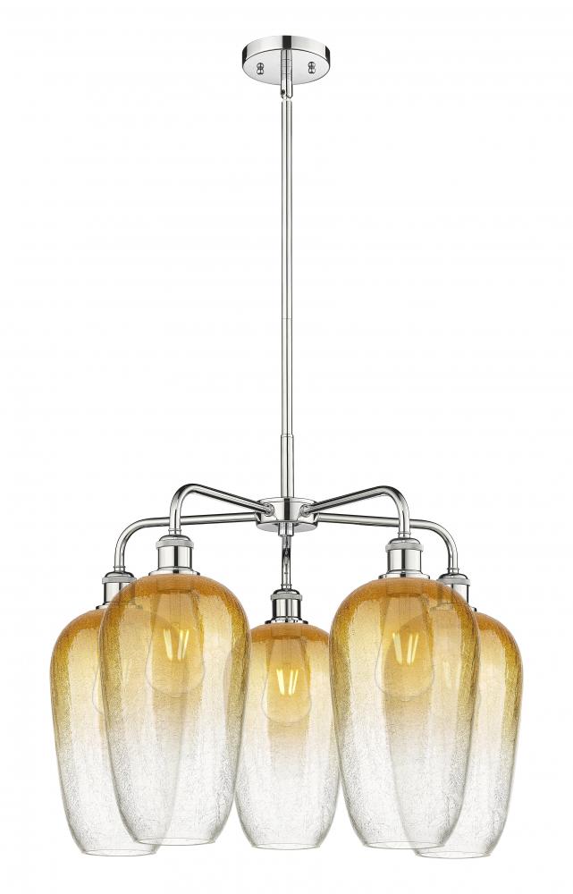 Brookhaven Flute - 5 Light - 26 inch - Polished Chrome - Stem hung - Chandelier