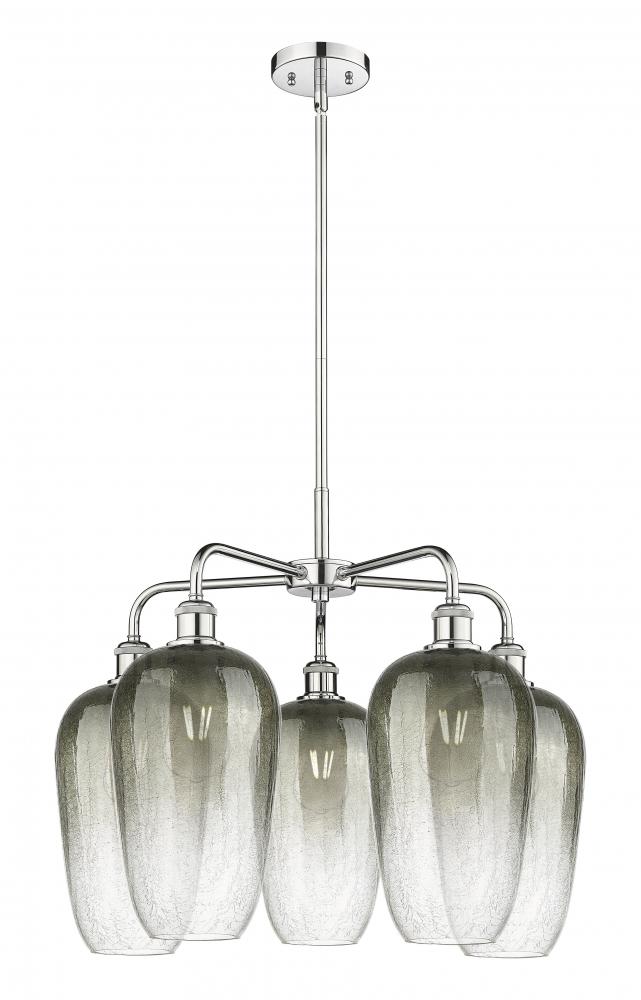 Brookhaven Flute - 5 Light - 26 inch - Polished Chrome - Stem hung - Chandelier