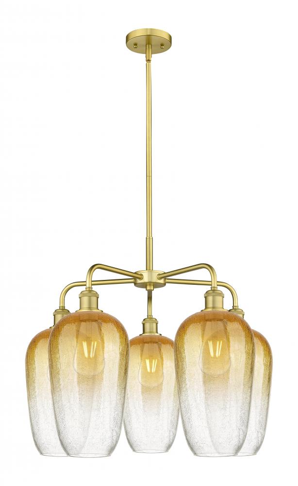 Brookhaven Flute - 5 Light - 26 inch - Satin Gold - Stem hung - Chandelier