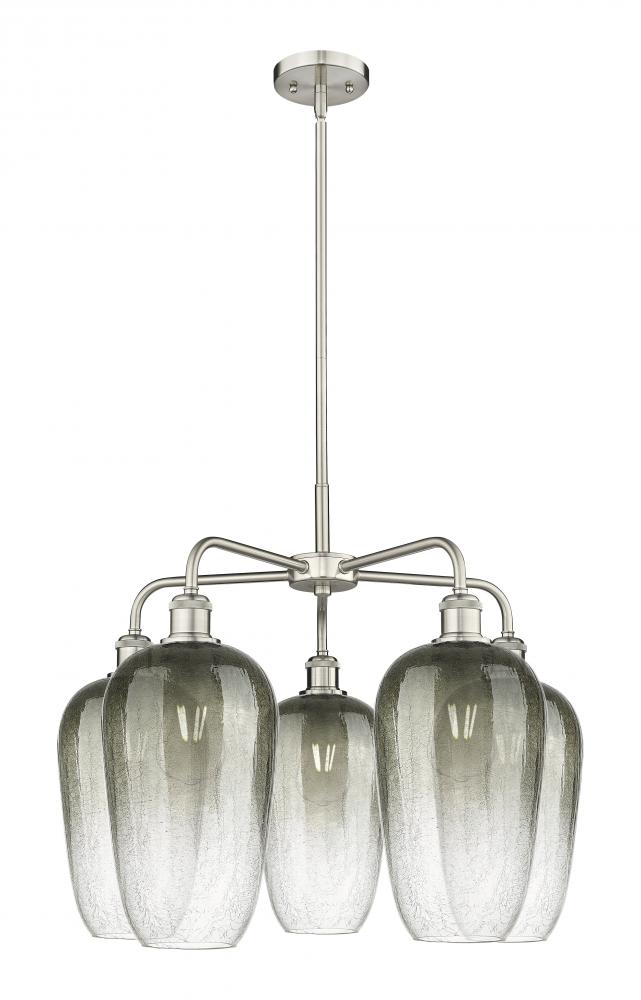 Brookhaven Flute - 5 Light - 26 inch - Satin Nickel - Stem hung - Chandelier