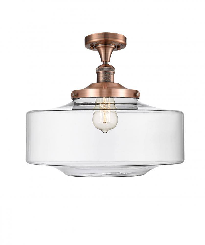 Bridgeton - 1 Light - 16 inch - Antique Copper - Semi-Flush Mount