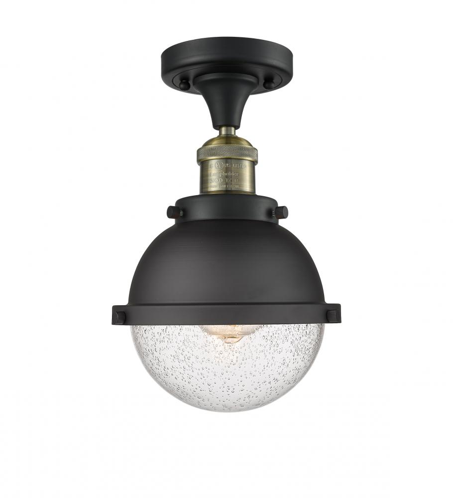 Hampden - 1 Light - 7 inch - Black Antique Brass - Semi-Flush Mount