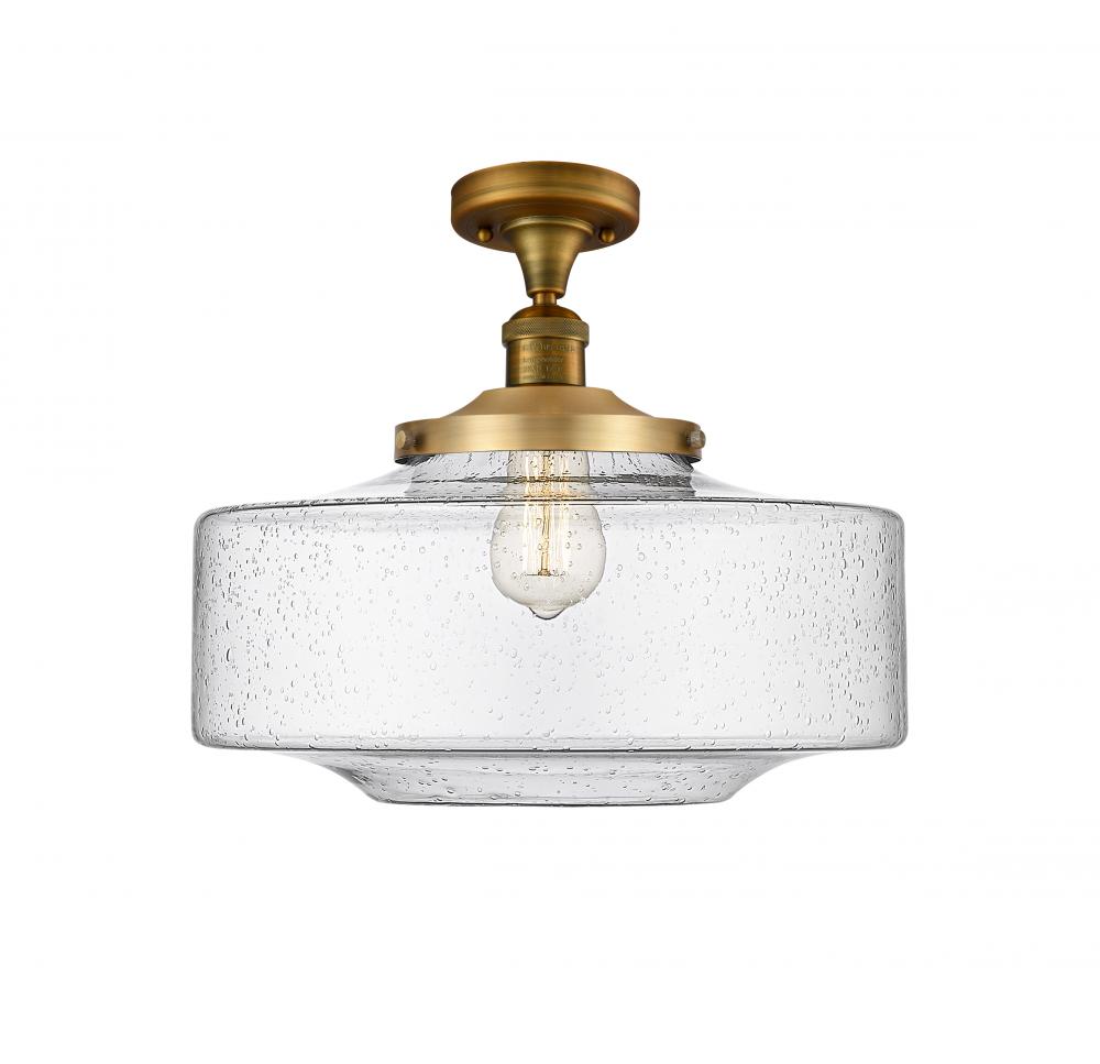 Bridgeton - 1 Light - 16 inch - Brushed Brass - Semi-Flush Mount
