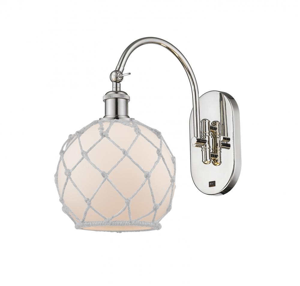 Farmhouse Rope - 1 Light - 8 inch - Polished Nickel - Adjustable Swing Arm