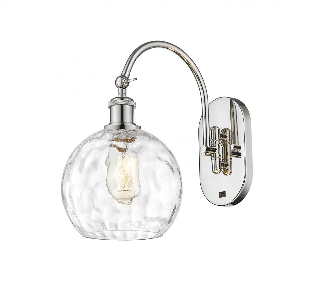 Athens Water Glass - 1 Light - 8 inch - Polished Nickel - Adjustable Swing Arm