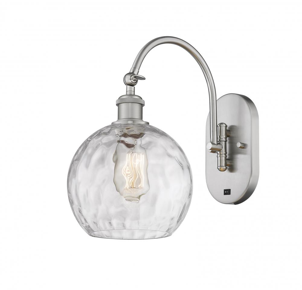 Athens Water Glass - 1 Light - 8 inch - Brushed Satin Nickel - Adjustable Swing Arm