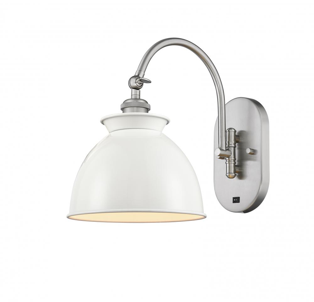 Adirondack - 1 Light - 8 inch - Brushed Satin Nickel - Adjustable Swing Arm