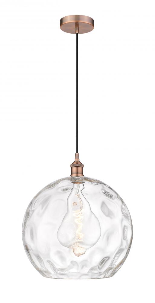 Athens Water Glass - 1 Light - 13 inch - Antique Copper - Cord hung - Pendant