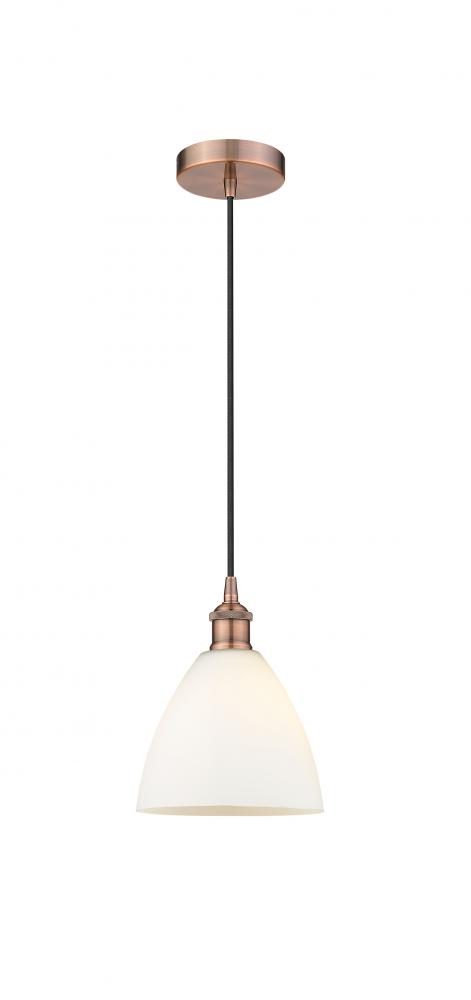 Bristol - 1 Light - 8 inch - Antique Copper - Cord hung - Mini Pendant
