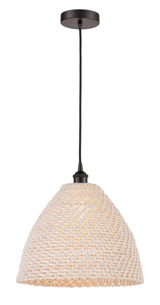 Bristol Natural - 1 Light - 6 inch - Oil Rubbed Bronze - Cord hung - Mini Pendant