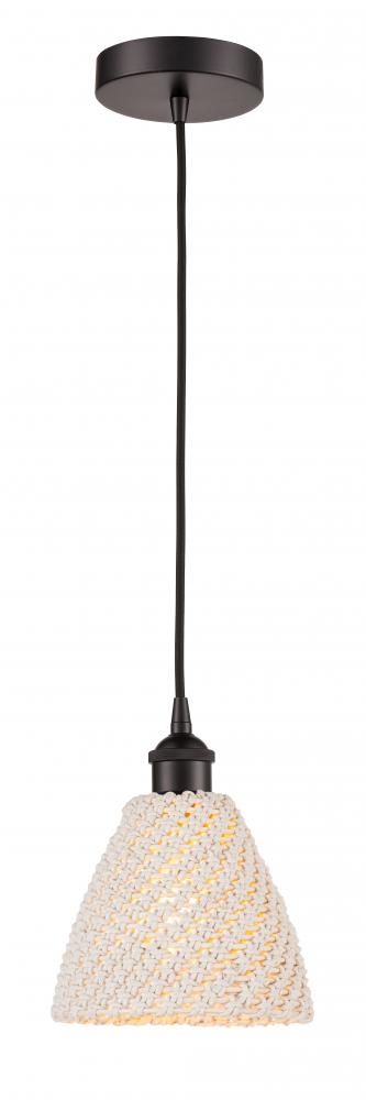 Bristol Natural - 1 Light - 6 inch - Oil Rubbed Bronze - Cord hung - Mini Pendant