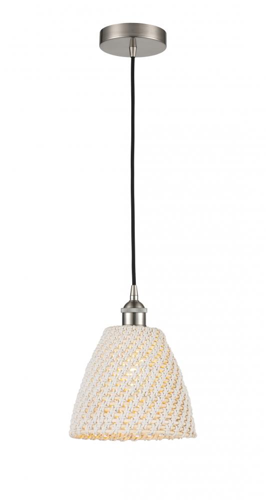 Bristol Natural - 1 Light - 6 inch - Brushed Satin Nickel - Cord hung - Mini Pendant