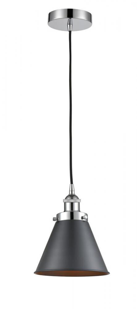 Appalachian - 1 Light - 8 inch - Polished Chrome - Cord hung - Mini Pendant