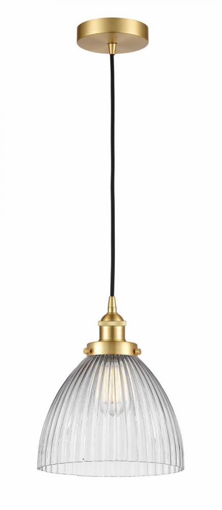 Seneca Falls - 1 Light - 10 inch - Satin Gold - Cord hung - Mini Pendant