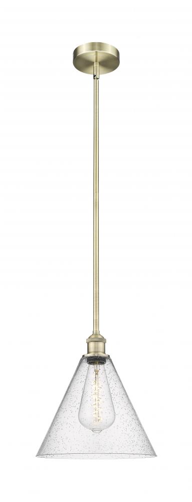 Berkshire - 1 Light - 12 inch - Antique Brass - Stem hung - Mini Pendant