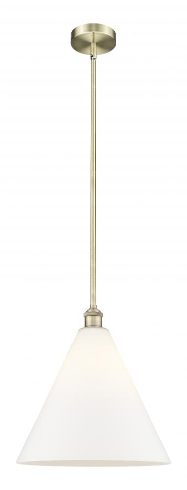 Berkshire - 1 Light - 16 inch - Antique Brass - Stem hung - Pendant