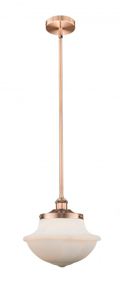 Oxford - 1 Light - 12 inch - Antique Copper - Stem hung - Mini Pendant