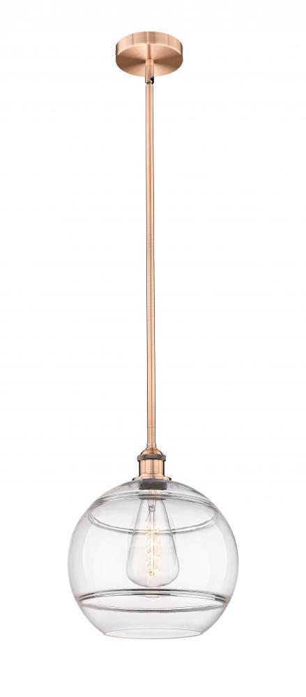 Rochester - 1 Light - 12 inch - Antique Copper - Stem hung - Mini Pendant