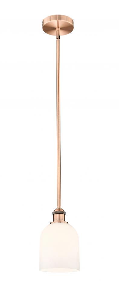 Bella - 1 Light - 6 inch - Antique Copper - Stem hung - Mini Pendant