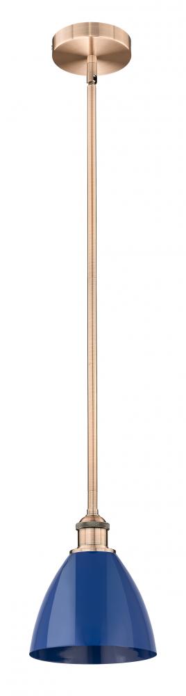 Plymouth - 1 Light - 8 inch - Antique Copper - Stem hung - Mini Pendant