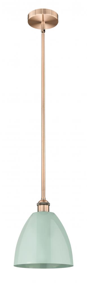 Plymouth - 1 Light - 9 inch - Antique Copper - Stem hung - Mini Pendant