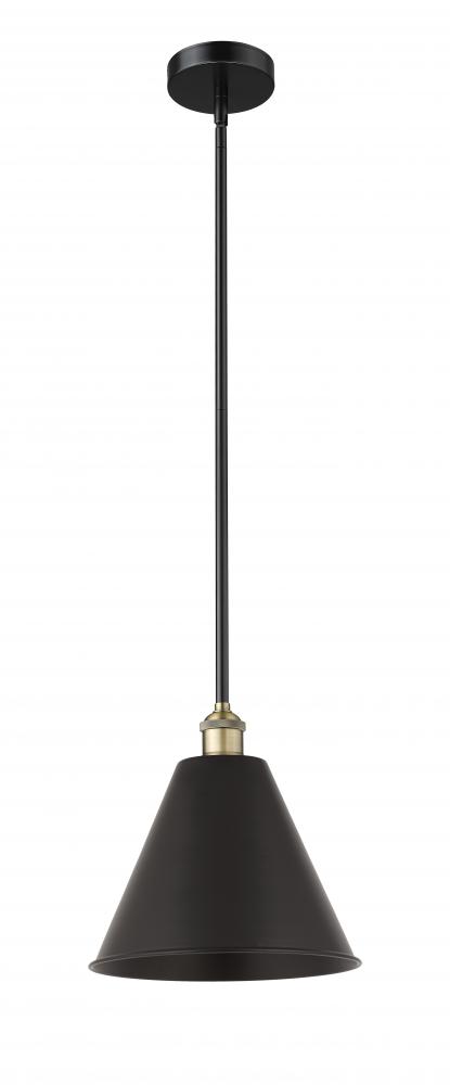 Berkshire - 1 Light - 12 inch - Black Antique Brass - Cord hung - Mini Pendant