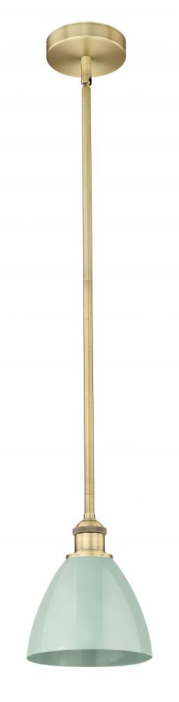 Plymouth - 1 Light - 8 inch - Brushed Brass - Stem hung - Mini Pendant