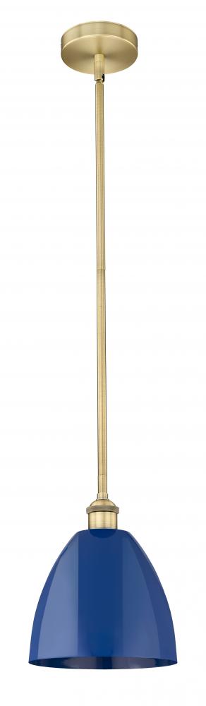 Plymouth - 1 Light - 9 inch - Brushed Brass - Stem hung - Mini Pendant