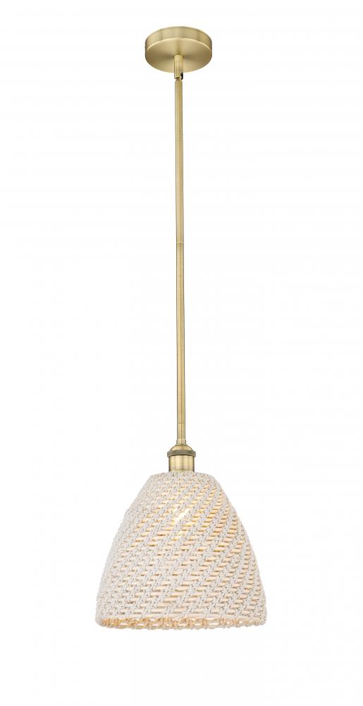 Bristol Natural - 1 Light - 6 inch - Brushed Brass - Mini Pendant