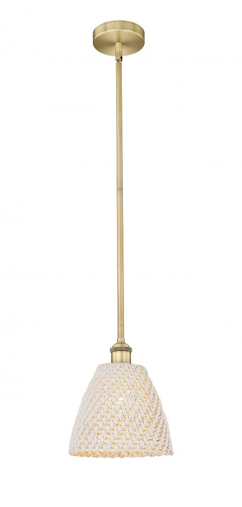 Bristol Natural - 1 Light - 6 inch - Brushed Brass - Mini Pendant