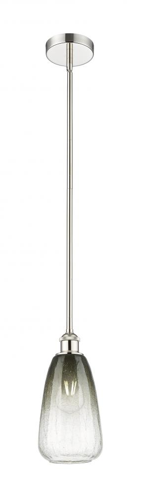 Brookhaven Almond - 1 Light - 6 inch - Polished Nickel - Stem hung - Mini Pendant