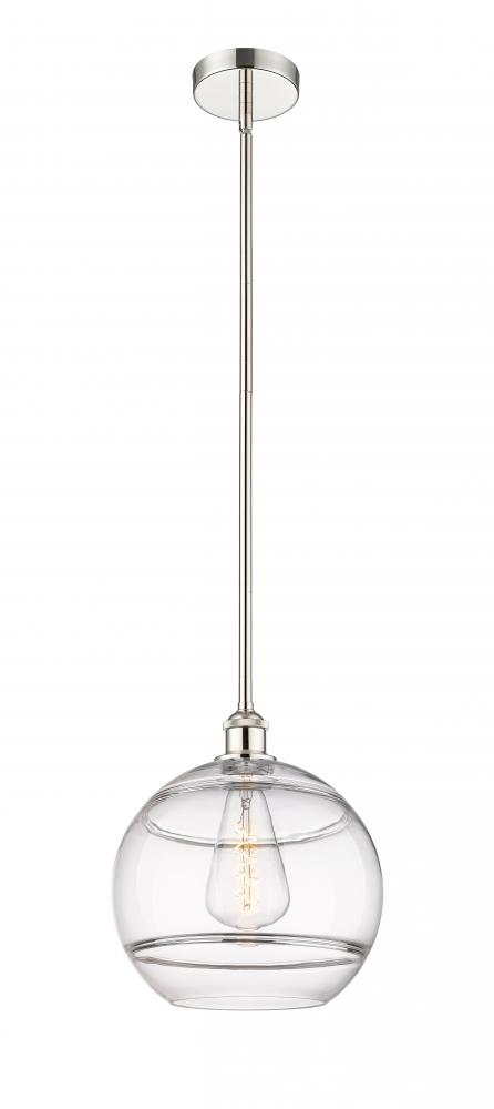 Rochester - 1 Light - 12 inch - Polished Nickel - Stem hung - Mini Pendant