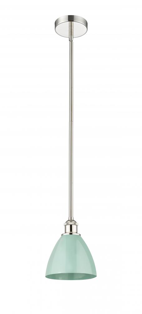 Plymouth - 1 Light - 8 inch - Polished Nickel - Stem hung - Mini Pendant