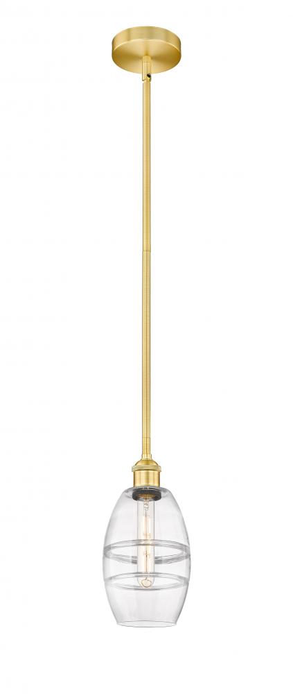 Vaz - 1 Light - 6 inch - Satin Gold - Stem hung - Mini Pendant