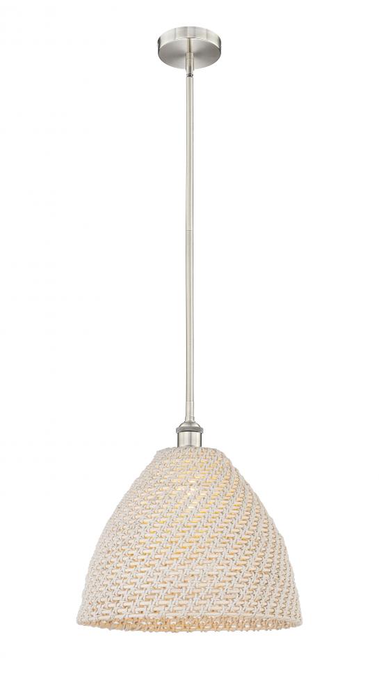 Bristol Natural - 1 Light - 6 inch - Brushed Satin Nickel - Mini Pendant
