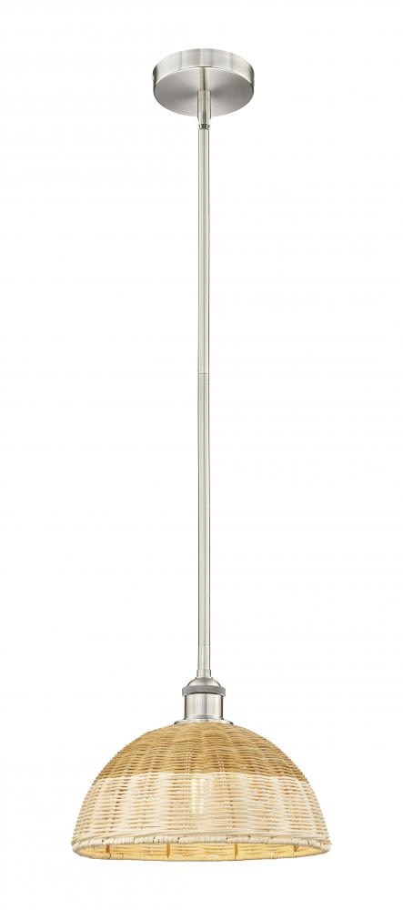 Bristol Natural II - 1 Light - 12 inch - Brushed Satin Nickel - Stem hung - Mini Pendant