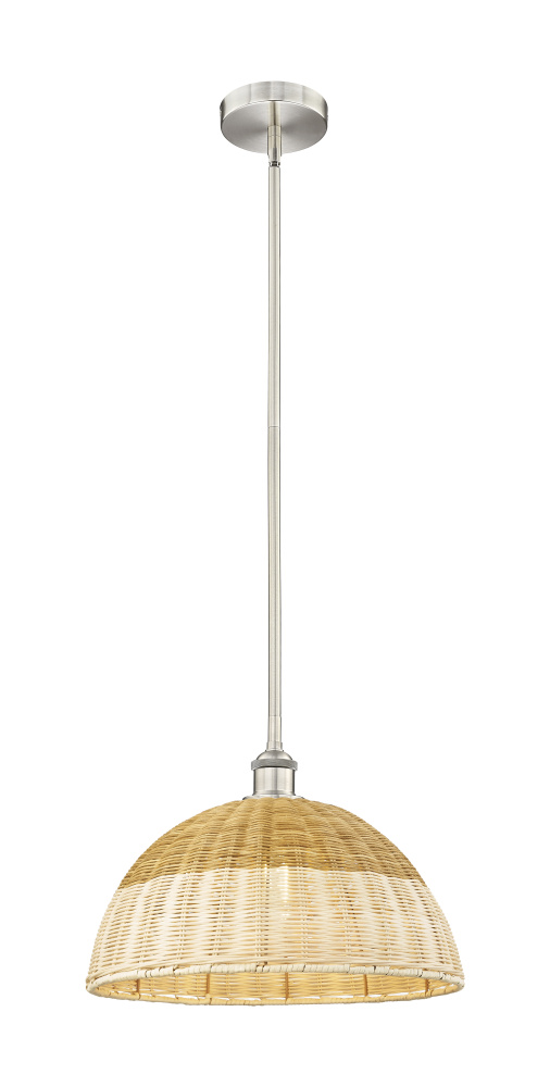 Bristol Natural II - 1 Light - 16 inch - Brushed Satin Nickel - Stem hung - Mini Pendant