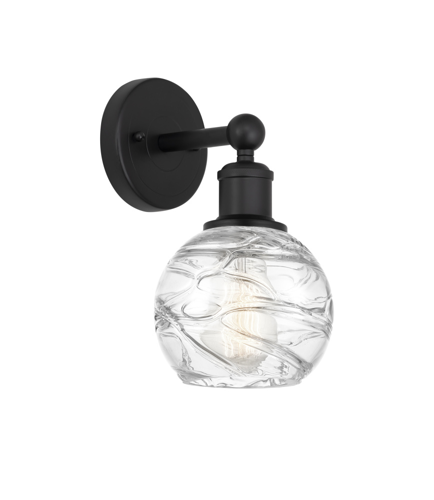 Athens Deco Swirl - 1 Light - 6 inch - Matte Black - Sconce
